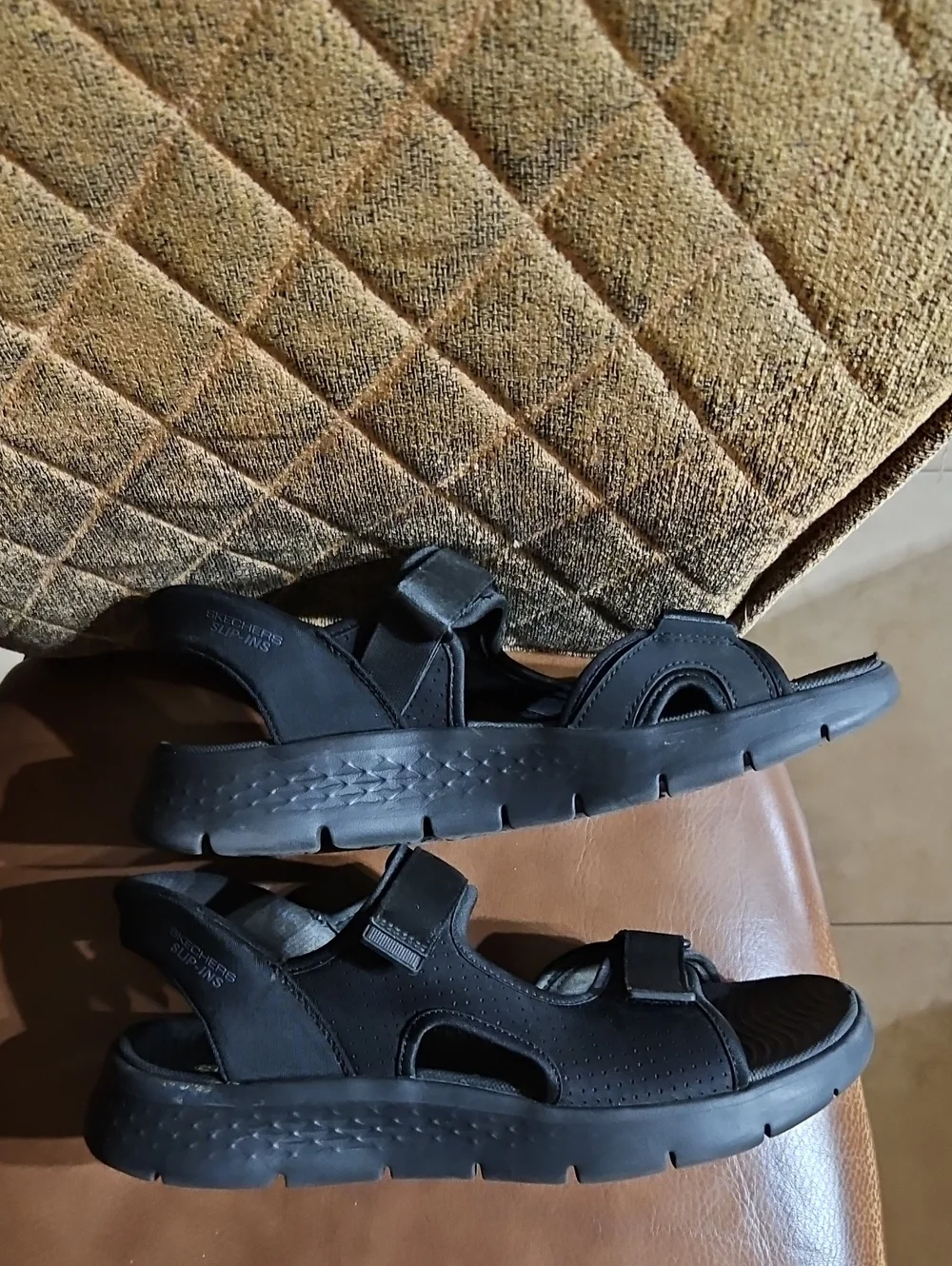 Skechers Slip-Ins Go Walk Flex Hands Free Slip On Sport Sandals Shoes Black
